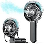 SWEETFULL Portable Misting Fan - 180° Foldable Handheld Personal Fan with Mist Spray, 3 Speeds, 30ml Water Tank, USB Rechargeable for Travel, Outdoors, Makeup, Camping, Home, and Office Use