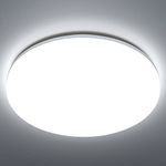 Aigostar Bathroom Ceiling Light, 18W 2100lm Bath Ceiling Lights, IP54 Waterproof Bathroom Lights Ceiling, 6500K Bathroom Lighting, Modern Flush LED Ceiling Light for Kitchen, Bedroom, 136W Equivalent