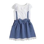 Hopscotch Girls Cotton Solid A-line Casual Dresses in White Color for Ages 3-4 Years (CDY-1457139)