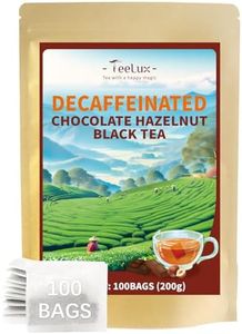 TeeLux Decaf Chocolate Hazelnut Black Tea, Decaffeinated Black Tea Flavored with Natural Chocolate & Hazelnut, Smooth & Full-Bodied, 100 Count