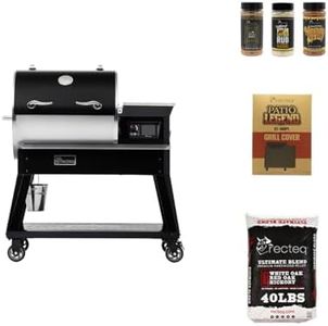 recteq Patio Legend 600 Pellet Smoker, Pellet Grill with Wifi & App Connectivity, Outdoor Smokers Grills, Wood Pellet Grills, Temp Range 180° to 700+°, Smoker Grill + Grilling Basics Bundle