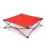 Coolaroo On The Go Cooling Elevated Dog Bed, Portable for Travel & Camping, Collapsible for Storage, King, Red