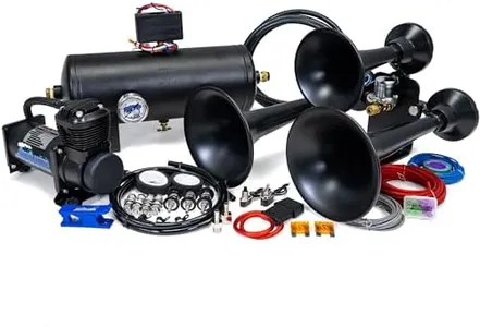 Outlaw Black 2 Gallon 150PSI Train Horn Kit - 3 Trumpets - Big Sound