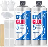 Clear Epoxy Glue Kit - 5 Minute Fast Repair Multi-Purpose Glue for Repairing Tile, Metal, Ceramics, Plastic, Wood - AB Epoxy Adhesive Super Glue with Accessories, Wear-Resistant, Waterproof, 3.5oz