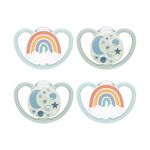 NUK Space Glow-in-The-Dark Orthodontic Pacifiers, Size 1, 0-6 Months, 4 Pack