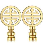 2 Pieces Brass Lamp Finial Oriental Lamp Shade Finial Asian Lamp Finial Happiness Symbol Lamp Shade Decorative Lamp Finial Asian Lamp Decoration (Aeneous)