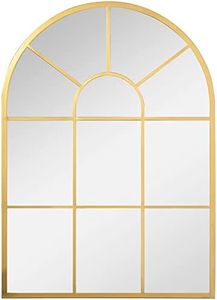 HOMCOM Miroir Mural en métal Cadre doré en Forme de voûtée Style Industriel – 70 x 50 cm – décoration pour entrée,Chambre à Coucher, Salon