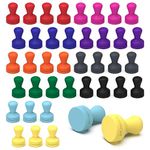 SMART&COOL Silicone Fridge Magnets, Anti Scratch Push Pin Magnets, Refrigerator Magnets, Thumbtack Magnets for Fridge, Dry Erase Board, Whiteboard, Office, Classroom, School (40 Pack, Multi)