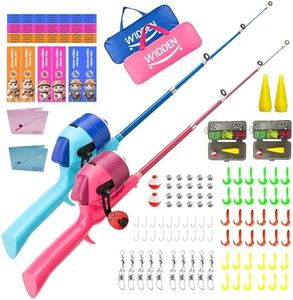 WIDDEN Kids Fishing Pole, Telescopic Fishing Rod, Toddler Collapsible Fishing Rod and Reel Combo with Tackle Box, Fishing Line, Bobber, and Soft Lures for Boy, Girl, Youth, Beginner, Over 4 Years Old