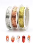 3 Rolls Jewelry Beading Wire,Tarnish Resistant Beading Wire,0.3 mm Copper Wire for Jewellery Making,Copper Wire for DIY Artistic Floral Crafts,Modelling Making and Crafts,Jewellery Making Supplies