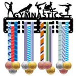 CREATCABIN Rhythmic Gymnastics Medal Holder Display Medal Hangers Rack Sports Metal Hanging Awards Iron Small Mount Decor Awards for Women Wall Home Badge Race Gymnastics Medalist Black 11.4x5.1Inch