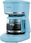 Mr. Coffee 5-Cup Digital Display Programmable Coffee Maker Mini Brew Now or Later Auto Shut Off Arctic Blue