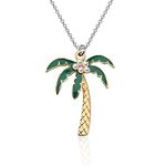 WSNANG Coconut Palm Tree Pendant Necklace Tropical Coconut Tree Jewelry Summer Beach Theme Gifts for Women Girls (CA Palm Tree NL)