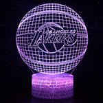 Goldmik Basketball Lamps 3D Optical Illusion Night Light with 7 Colors Table Lamp for Lakers Fans Gfit (Lakers)