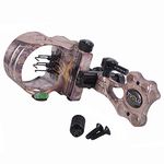 SHARROW Archery Sights Compound Bow Sight 5 Pin Micro Adjustable 0.019" Fiber Optic Aluminum Sights RH/LH Hunting Shooting Accessories (Camo)