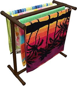 Essentially Yours 5 Bar Pool Outdoor Pool Towel Rack | Brown