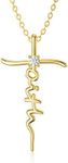 SISGEM Solid 14K Gold Faith Cross N