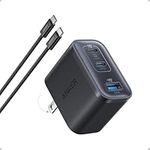 Anker Nano USB C Charger Block, Ultra-Fast 70W Output 3-Port Type C Charger, Fast Charging, Compact and Stylish, for iPhone 17/16 Series, MacBook, iPad, Pixel, Galaxy, and More (Pink, Cable Included)