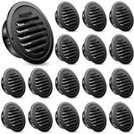 Zonon 18 Pack 4 Inch Stainless Steel Air Outlet Vents Cover Bulk Round Ceiling Dryer Soffit Vent Cover Dryer Exterior Exhaust Vent Cover with Screen Mesh for Wall Louvered Grille Cover Vent (Black)