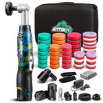 BATOCA S6 Cordless Mini Car Polisher Buffer Sander Dual Action Rotary Polishing Machine Orbital DA For Car Detailing Polish with 2x 2.0Ah Battery 6 Speeds 1000-5000RPM 1 Inch 2 Inch Polishing Pads Kit