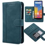 Ranyi Phone Wallet Case for Consumer Cellular ZMAX 5G, ZTE ZMAX 5G Case, Universal Leather Wallet Case with Credit Card Holder Movable Clip Magnetic Flip Wallet Case -Blue