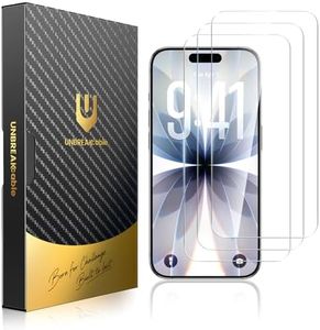 UNBREAKcable for iPhone 17 Screen Protector [Quick-Installation Box] 3-Pack 9H+ Hardness Shatterproof Tempered Glass [99.99% HD Clear] [Case Friendly] [Bubble Free] for iPhone 17 6.3"