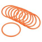 PATIKIL Carnival Ring-Toss Rings 8.5cm ID, 12 Pack Plastic Small Hoop for Outdoor Party Favor Game Booth, Orange