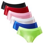 Summer Code Mens Sissy Panties Stretchy Silky Glossy Bikini Briefs Underwear Lingerie Underpants for Men, 6-pack Assorted 2, X-Large