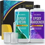 DR CRAFTY Clear Epoxy Resin 64oz Kit for Jewelry Making - Crystal Clear Resin, Art Resin, Epoxy Resin for Tumblers - Complete Epoxy Resin Kit: Quality Epoxy for Art, Jewelry, Resin Molds