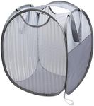 HONOMA Solidly Handy Laundry Mesh Popup Hamper,Foldable Lightweight Pop up Basket for Washing,Durable Clothing Clothes Storage for Kids Room,Students College Dorm,Home,Travel & Camping(Grey 16" H)