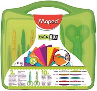 Maped - Coffret Ciseaux Cranteurs pour Découpe Créative - Mallette avec 2 Paires de Ciseaux + 10 Lames Interchangeables - Loisirs Créatifs Enfant - À partir de 3 ans