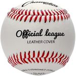 Champion Sports Leather Baseball Set: Dozen Indoor / Outdoor Genuine Leather Official League Baseballs for Practice Training or Real Game - OLBXX Pack of 12