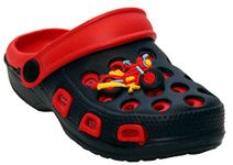 Boys Toddlers Kids Youth EVA Beach Clogs Summer Slip On Pool Sandals Mules UK Sizes 4-2 (Navy/Red, Numeric_11)