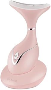 VRAIKO Iris Neck Face Massager, Pro Face Sculpting Tool with Charging Base, All-in-1 Facial Device for Enhanced Absorption, Radiance, Contouring, Elasticity, Home Facial Spa (Pink)