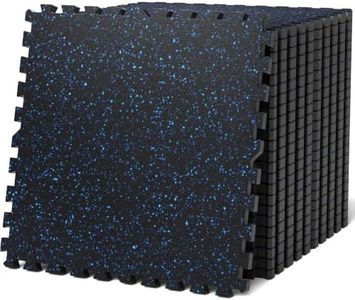 AIRHOP 0.79in Thick 96 Sq Ft Exercise Equipment Mats, 24 Tiles Upgraded Rubber Top with High Density EVA Foam, Large Interlocking Puzzle Gym Flooring for Home Gym, Heavy Weight Workout,Black & Blue
