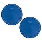 Pyrex 7401-PC 3 Cup Lake Blue Round Plastic Lid (2, Lake Blue)