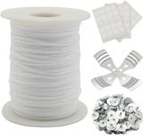 FirstTry Candle Making Combo - 61 Ft Cotton Braided Threads, 2 Pcs Metal Wick Holders, 50 Pcs Sustainer Tabs, with 60 Pcs Wick Stickers I for Homemade DIY Candle Decorating Art Crafts Accessories