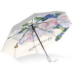 vrbabies UV Sun Umbrella Compact Folding Umbrella lightweight Portable Mini Umbrella Travel Umbrella (Sliver Rose)