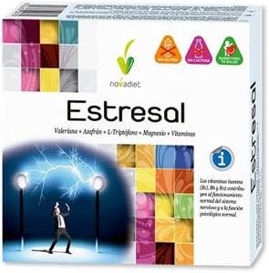Novadiet - ESTRESAL Cápsulas con Valeriana, Azafrán, L-Triptofano, Magnesio, Vitaminas, Ayuda a Modular la Ansiedad y el Estrés, Situación de Tristeza, Apatía, Épocas de Agobio y Nervios – 60 Cápsulas