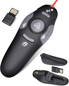 Wireless Presentation Clicker for PowerPoint Presentations, USB Dongle Presenter Remote with Lase Pointer Slide Clickers for Mac/Windows/Linux, Computer/Laptop, Google Slide/PPT/Keynote