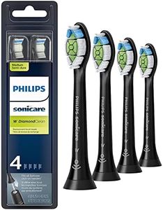 Philips Sonicare Standard Sonic Toothbrush Heads, W2 Optimal White, 4-Pack Standard Size, with BrushSync Mode Pairing, Advanced Stain Removal (Black), HX6064/96