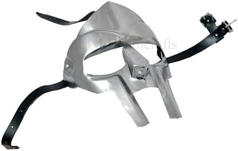 L M Handicrafts Mf Doom Mask Roman Gladiator Helmet Face Mask MF Doom Medieval Viking MASK Roman Gladiator Helmet Face Mask MF Doom Viking MASK Silver