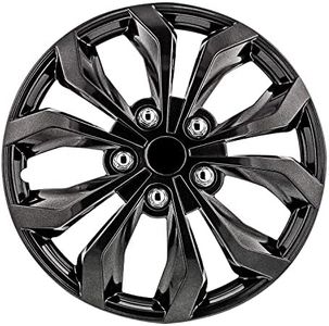 Pilot Automotive WH555-16GM-B 16 Inch Spyder Gunmetal Grey Universal Hubcap Wheel Covers For Cars - Set Of 4 - Fits Most Cars