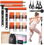 DAWN SWAN Pilates Bar Kit with Resistance Bands – Adjustable Home Gym Workout Equipment for Women & Men – Portable Pilates Equipment for Squats, Yoga & Full Body Toning