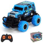 Pup Go Small Off Road Remote Control Car for Kids, My First Fast Car Toy Toddler, Mini RC Car Monster Truck Radio Controlled Car, Christmas Birthday Gift Age 2 3 4 5 6 Years Old Boys Girls (Blue)