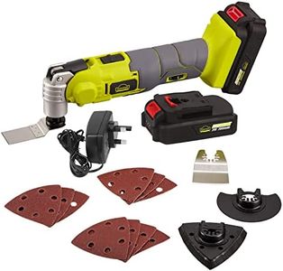 Cordless Oscillating Multi-Tool, DEWINNER 20V 2Ah Lithium-Ion, LED Variable Speed Universal Fit, Battery and Charger Include, 15-Piece Kit