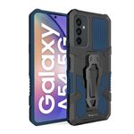 Vaku Luxos® Vanguard Military Grade Armor Back Cover Case for Samsung Galaxy A54 5G with Metal Kickstand Shockproof Protective Cell Phone TPU Case- Blue