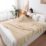 HOKIPO AC Blanket Double Bed Queen, 200x230 cm / 6.5x7.5 feet, Beige (AR-4917-BGE)