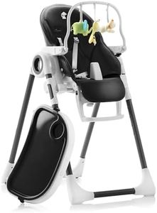 Sweety Fox Baby High Chair Adjustable to 7 Different Heights - Black Baby Chair - Silla para Comer de Bebe - Foldable High Chairs for Babies and Toddlers