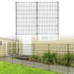 Thealyn Garden Fence 5 Panels 40in (H) x 11.6ft (L) Outdoor Rustproof Metal Dog Pet Fence Animal Barrier, Garden Fencing Panel Border for Yard Patio Flower Bed
